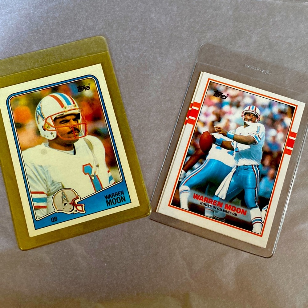 Warren Moon 80’s Vintage Topps Trading Cards… Desirable